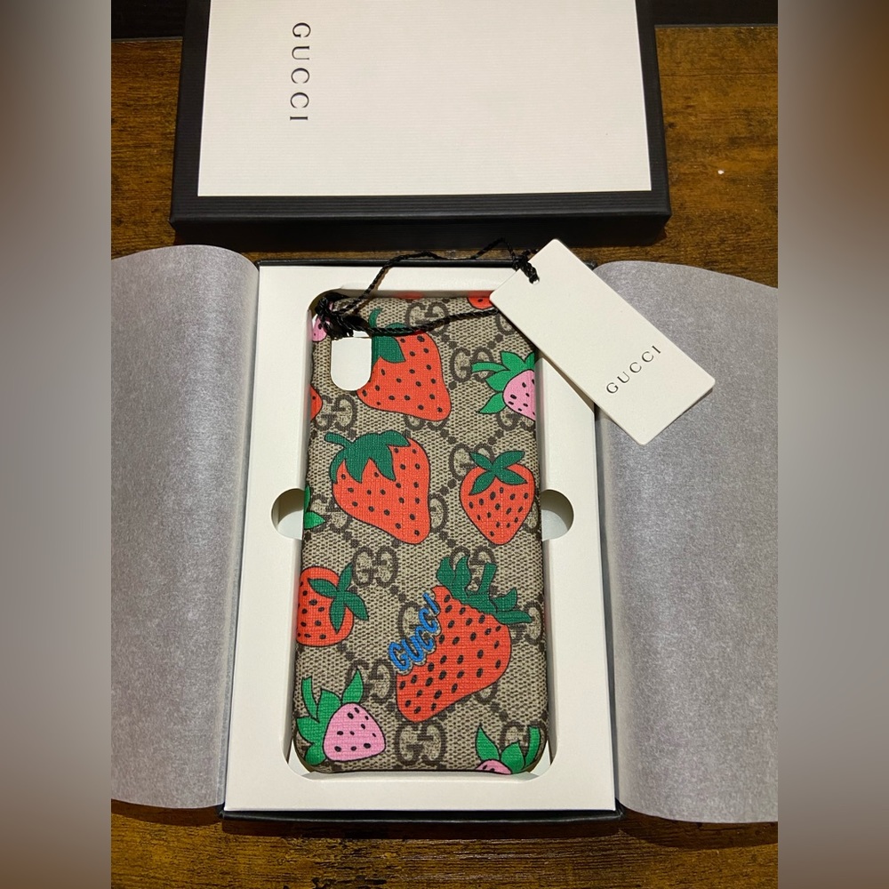 GUCCI “Strawberry” IPhone X Case 100% authentic Brand New With Box